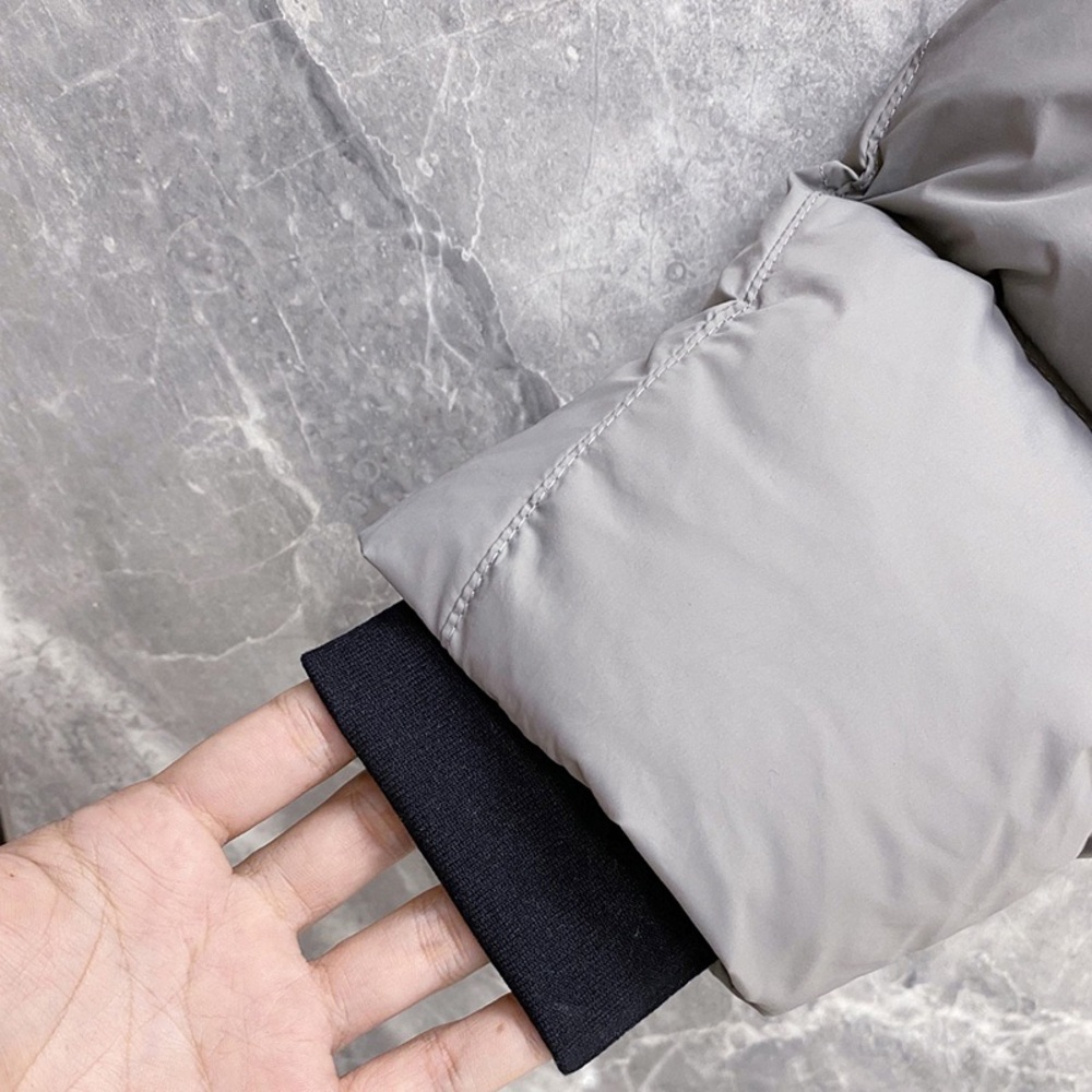 Balenciaga Grey Double B Embossed Hooded Down Jacket - Picture 7 of 9